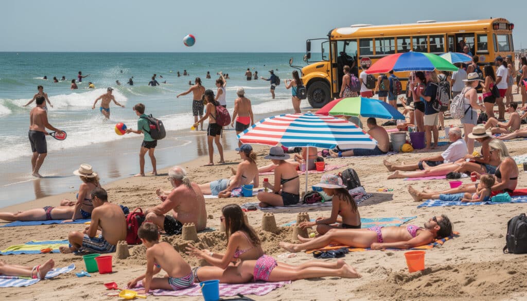 découvrez comment le calendrier des voyages scolaires influence la fréquentation des plages et cause leur saturation saisonnière.