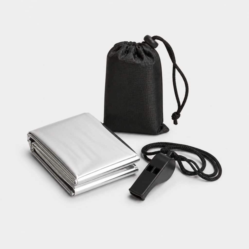 Kit couverture de survie et sifflet de secours