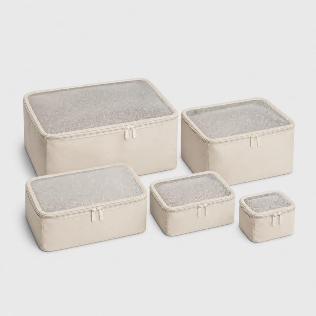 Lot de cubes de rangement souples pour valise