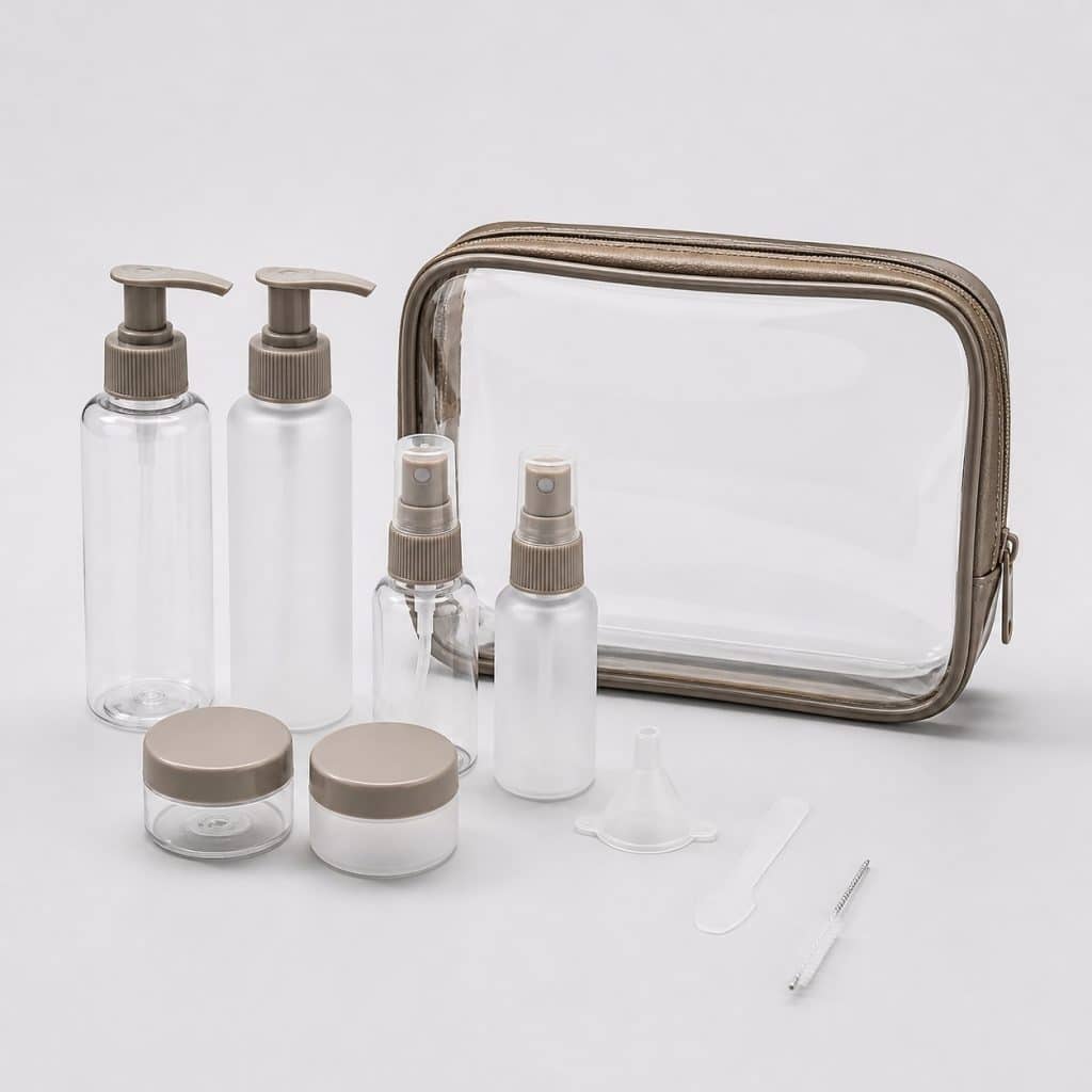 Set de flacons de voyage rechargeables