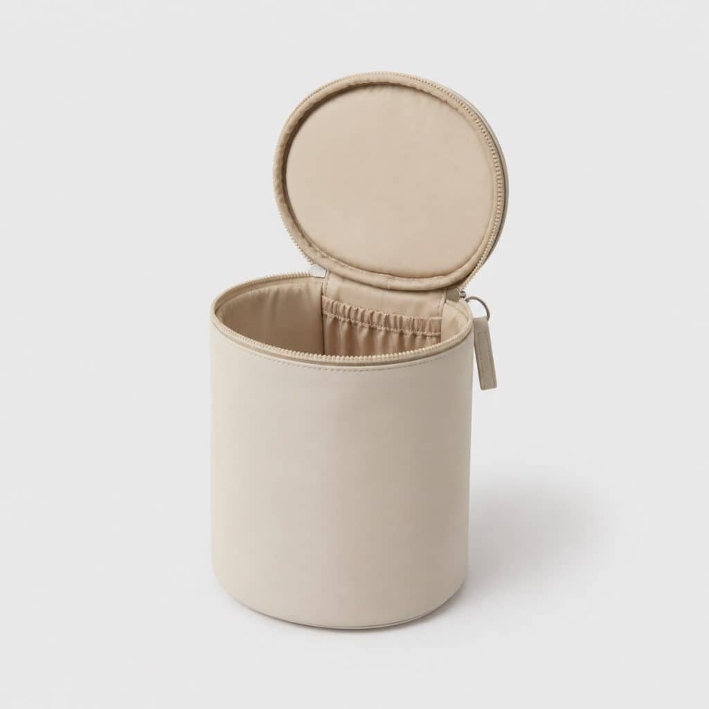 Trousse de maquillage cylindrique compacte